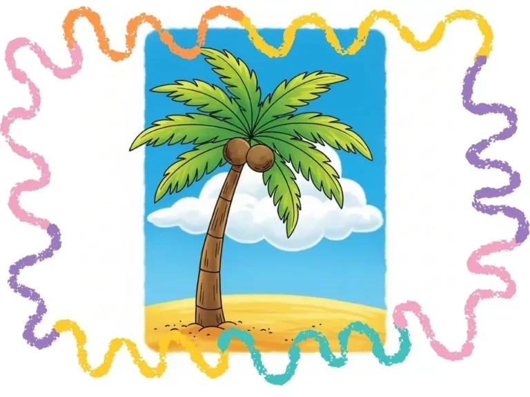 how to draw a palm tree step by step