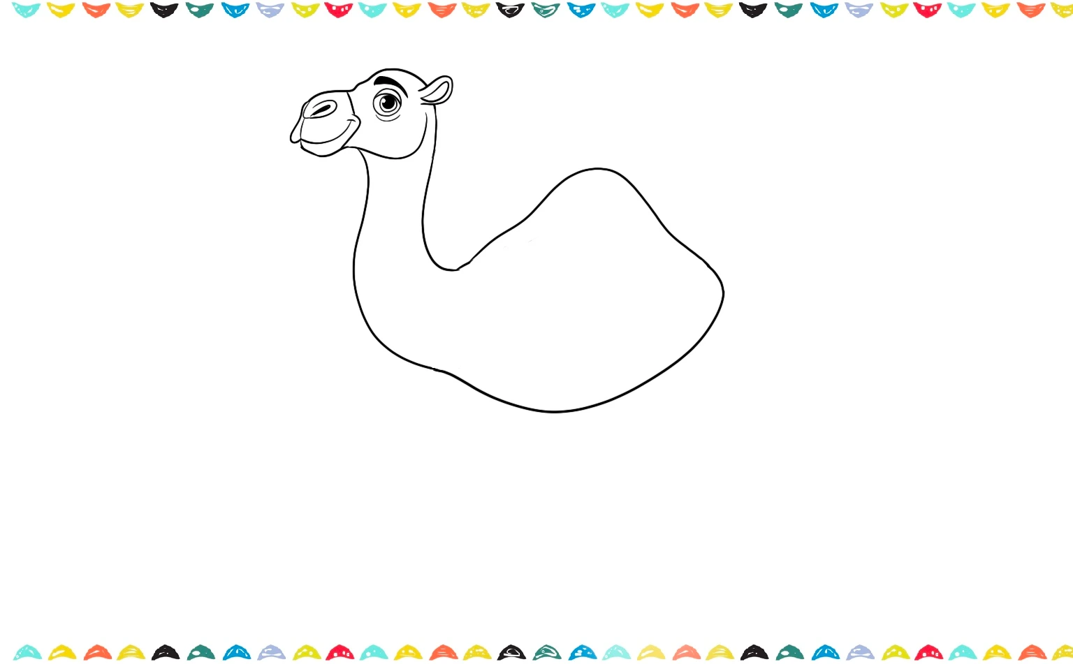 sketch a large, rounded hump on the camel's back step 8