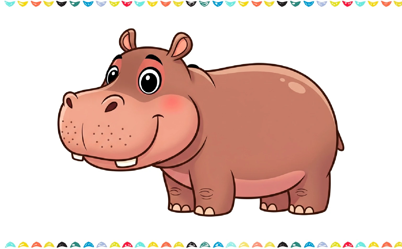 how to draw a hippo - color the finished drawing step 10 