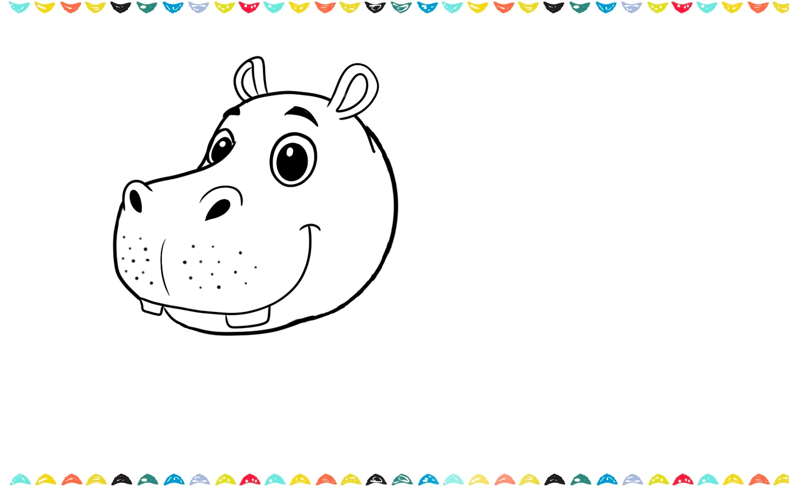 draw a cute smiling mouth to the hippo step 5 