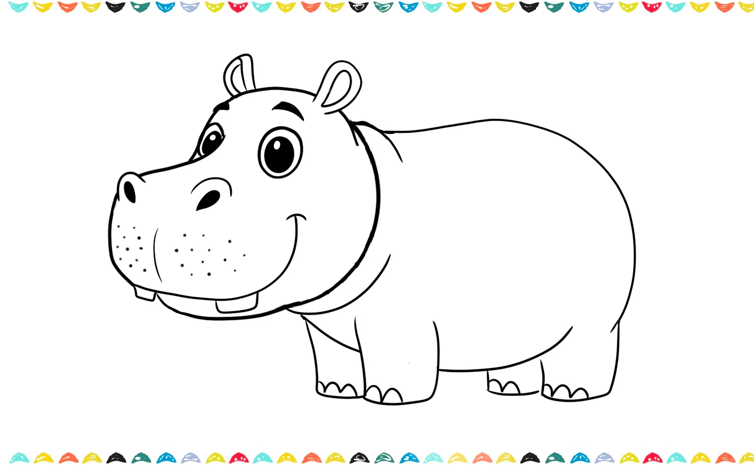 sketch four legs under the hippo's body step 7 
