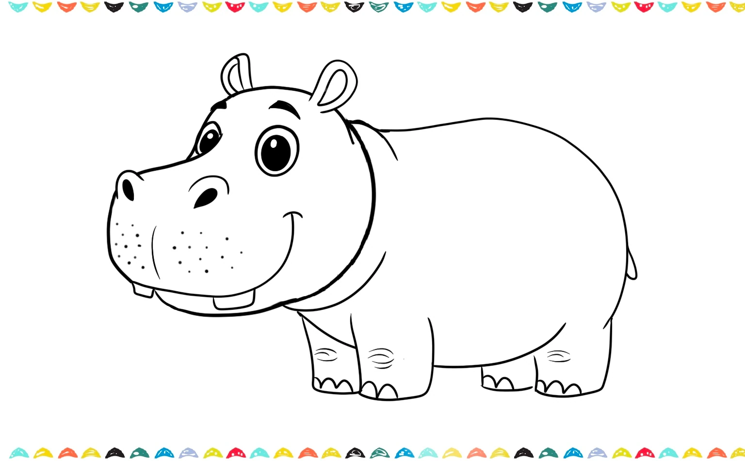 add the hippo's tail and body details step 8 