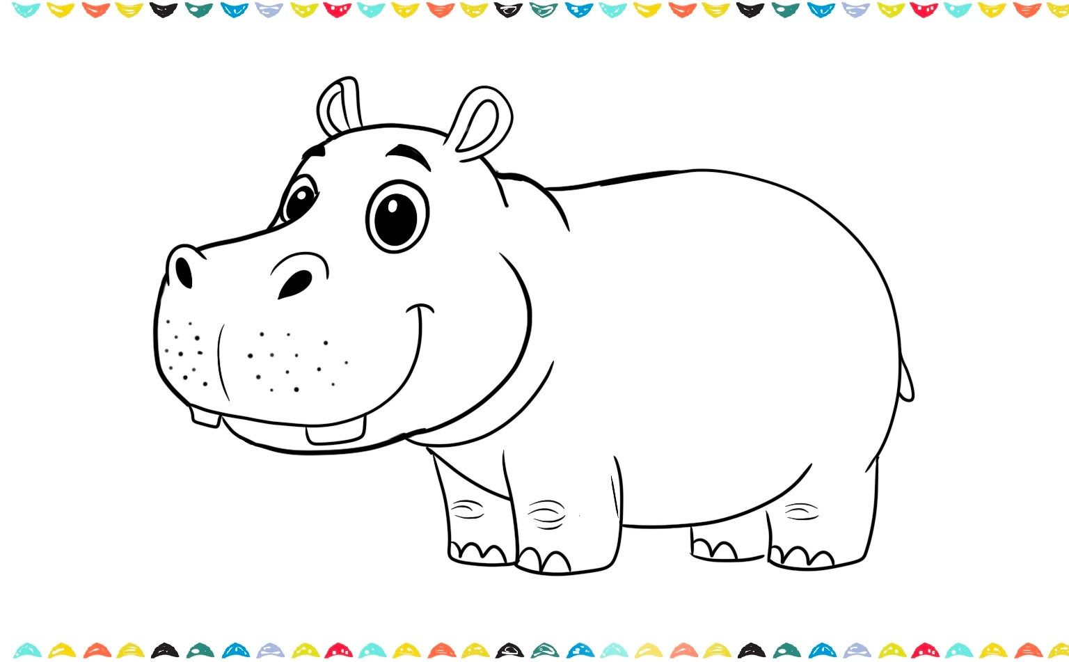 outline the hippo drawing step 9 