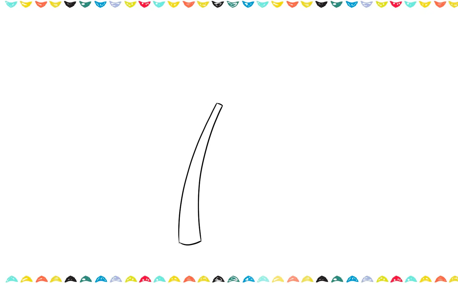 sketch the palm tree branch step 2