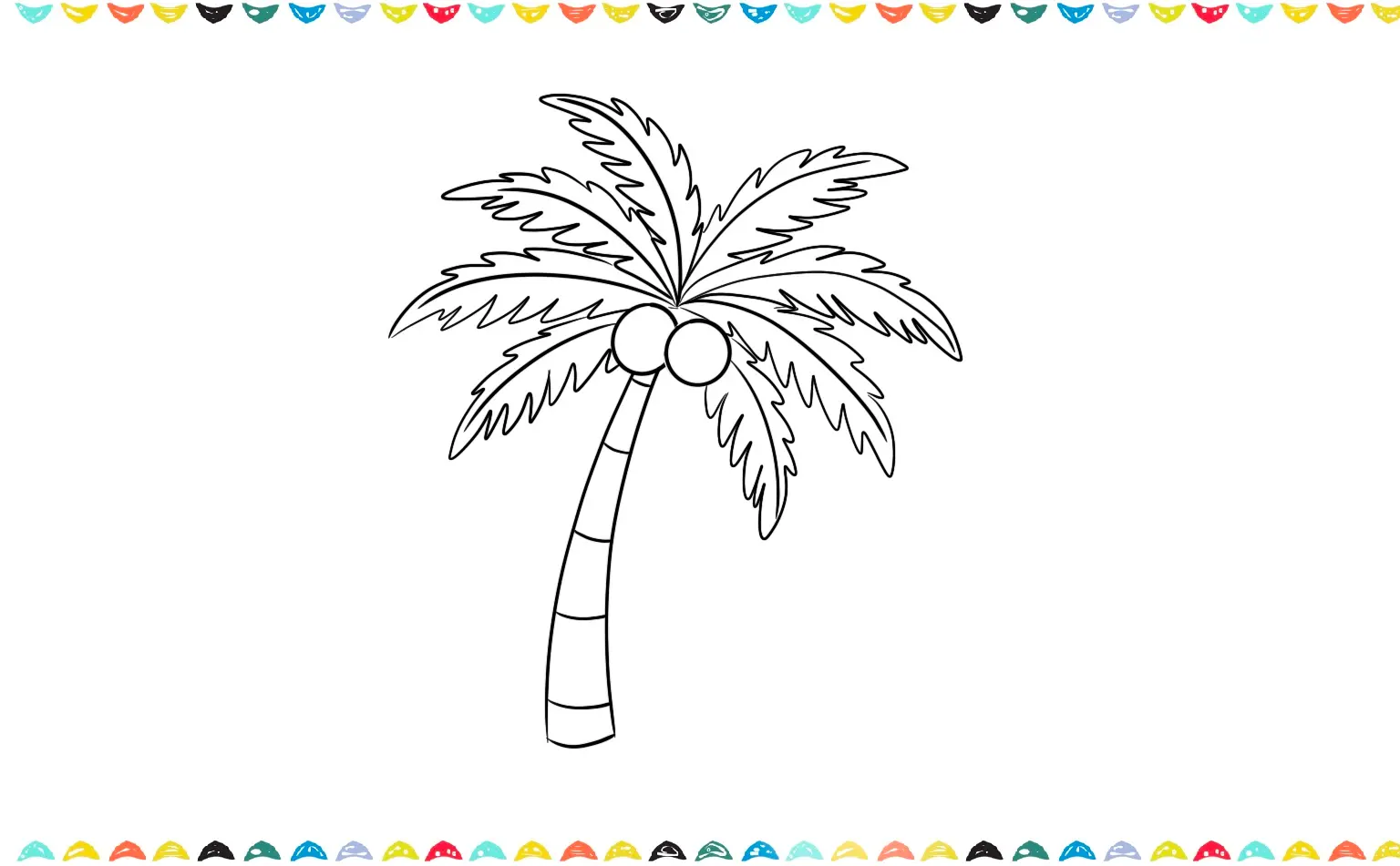 how to draw a palm tree - add leaves step 7