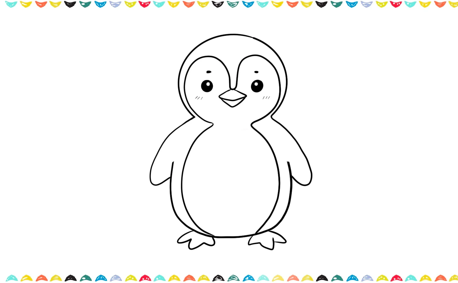 add feet at the bottom of the penguin step 7