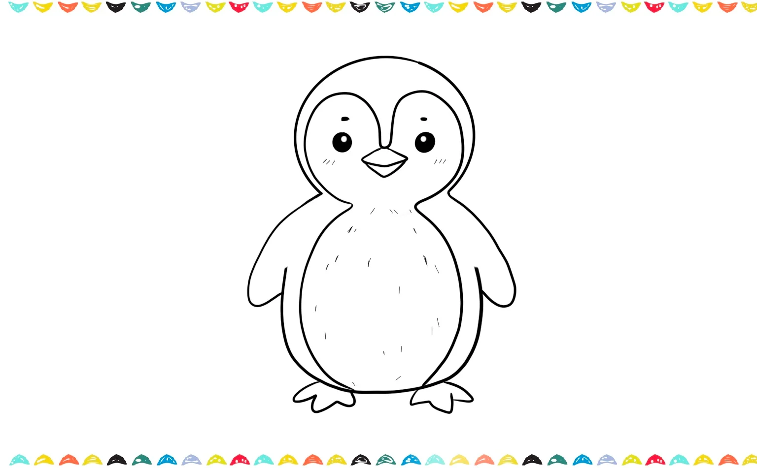 add details and outline the penguin sketch step 8 