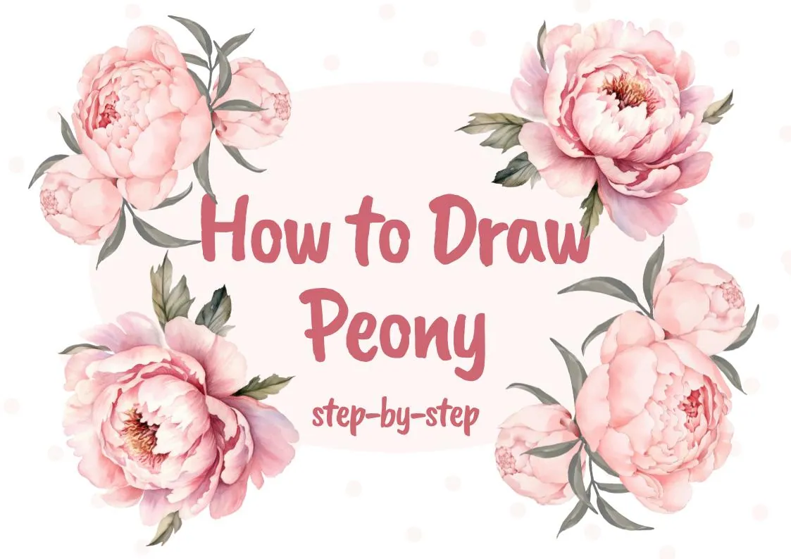 how to draw a peony tutorial featured image