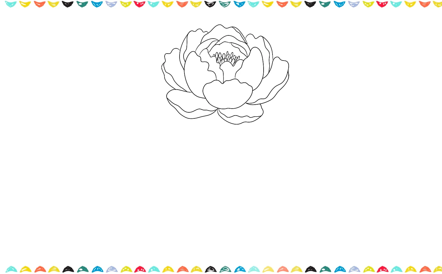add the stmanes to the peony flower sketch step 6