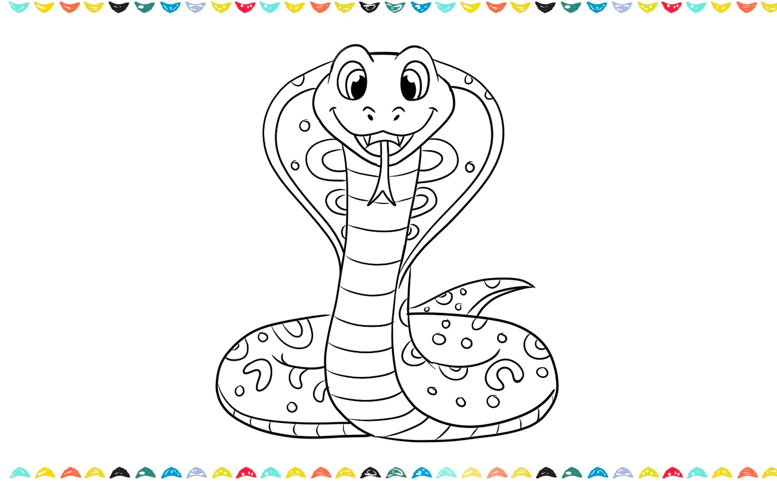 how to draw a snake -add belly lines step 10