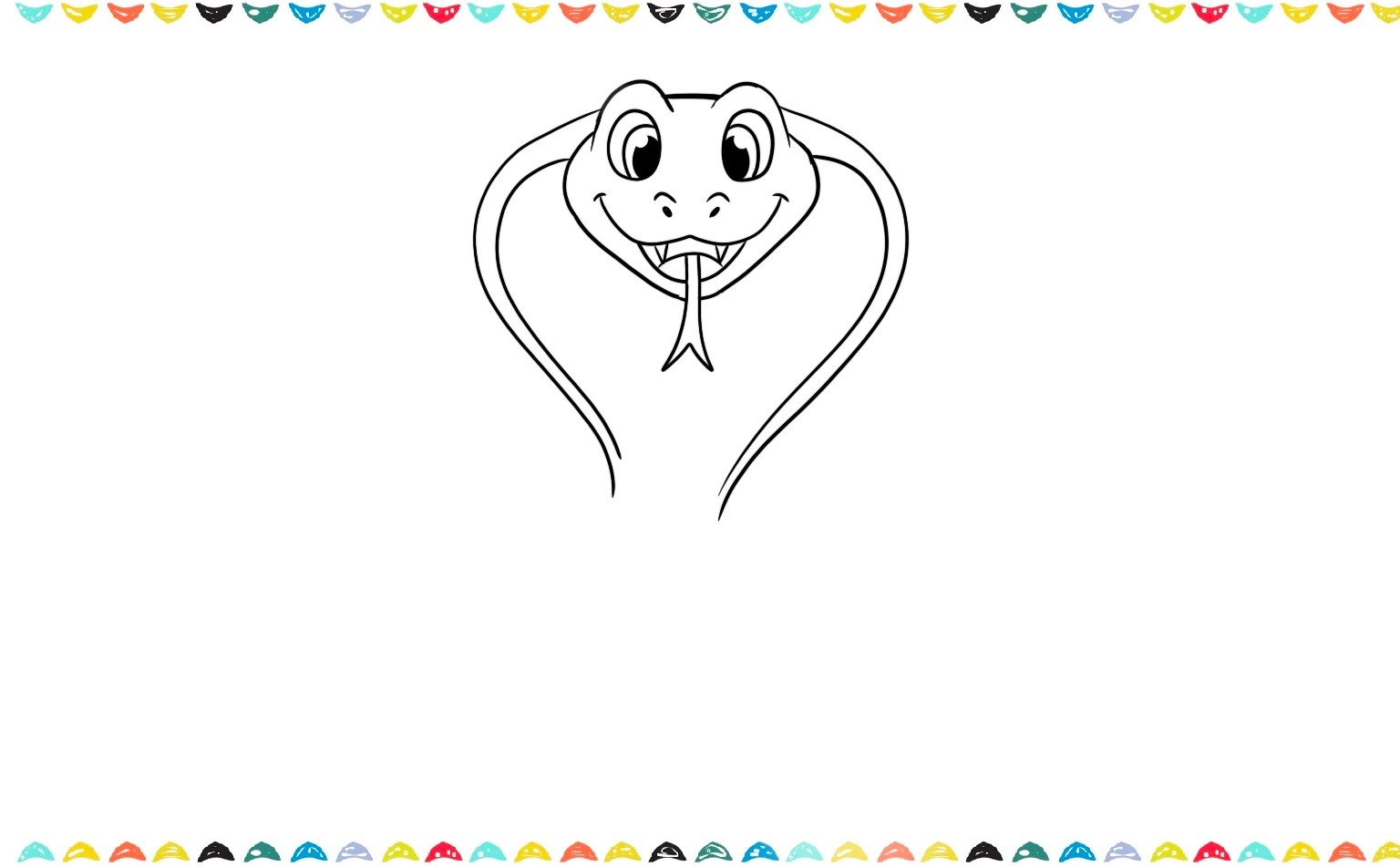 how to draw a snake - add cobra hood step 6