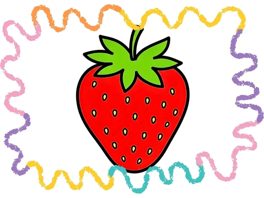 how to draw a strawberry easy