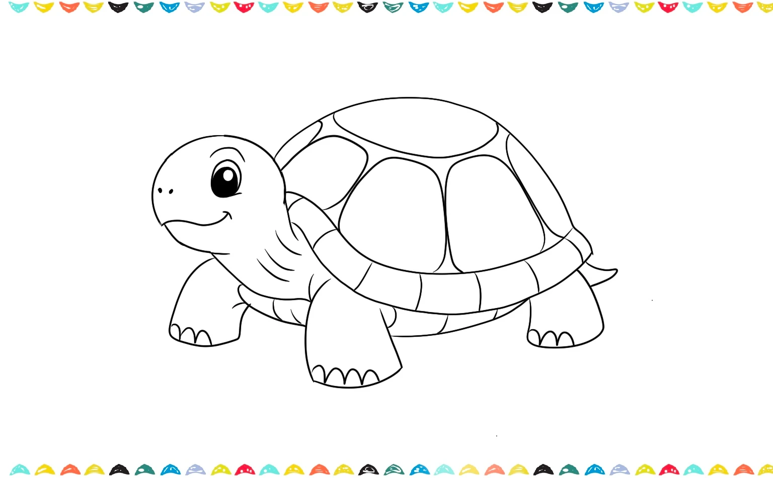 how to draw a turtle - outline the turtle drawing step 10