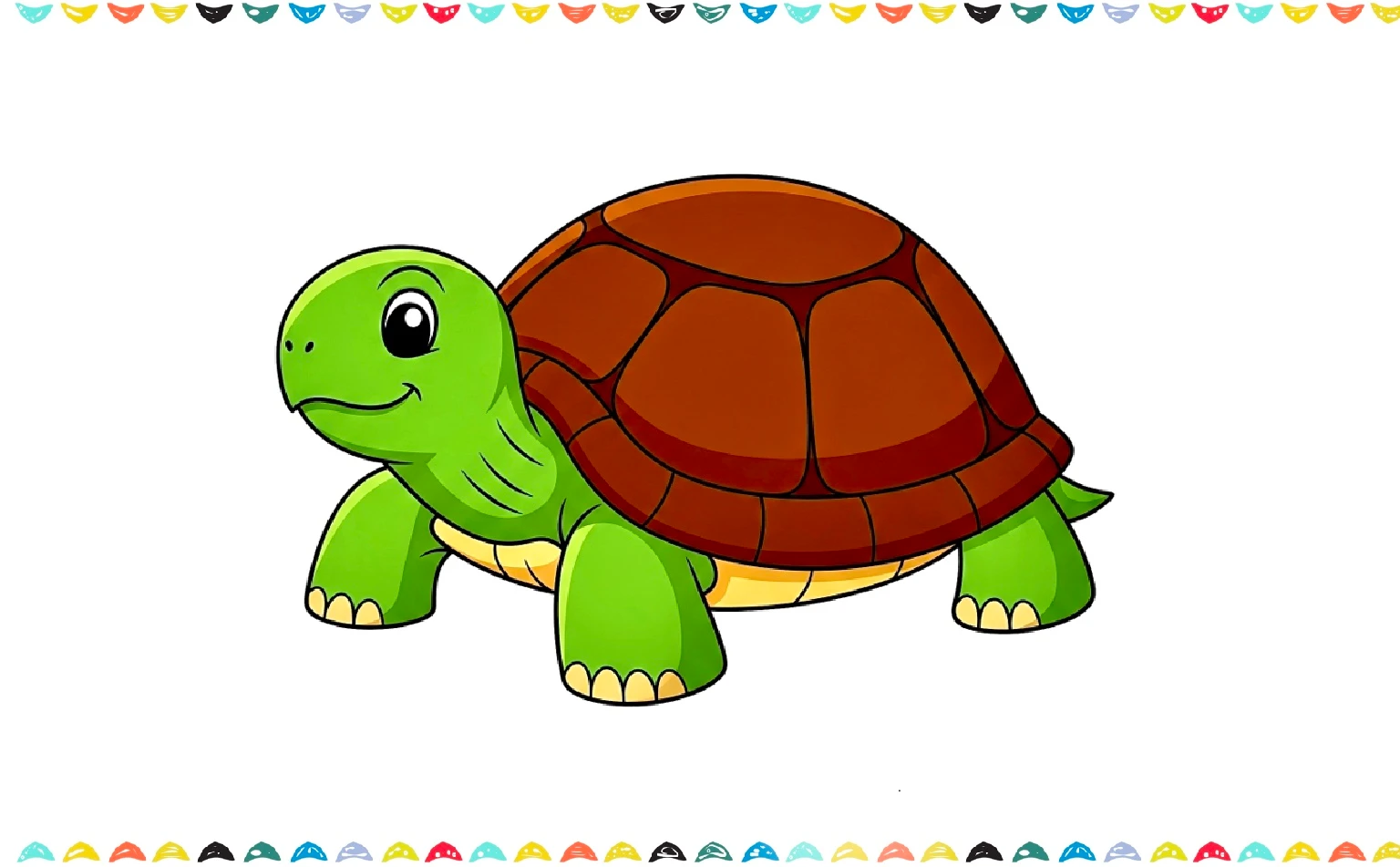 how to draw a turtle - color the finished drawing step 11