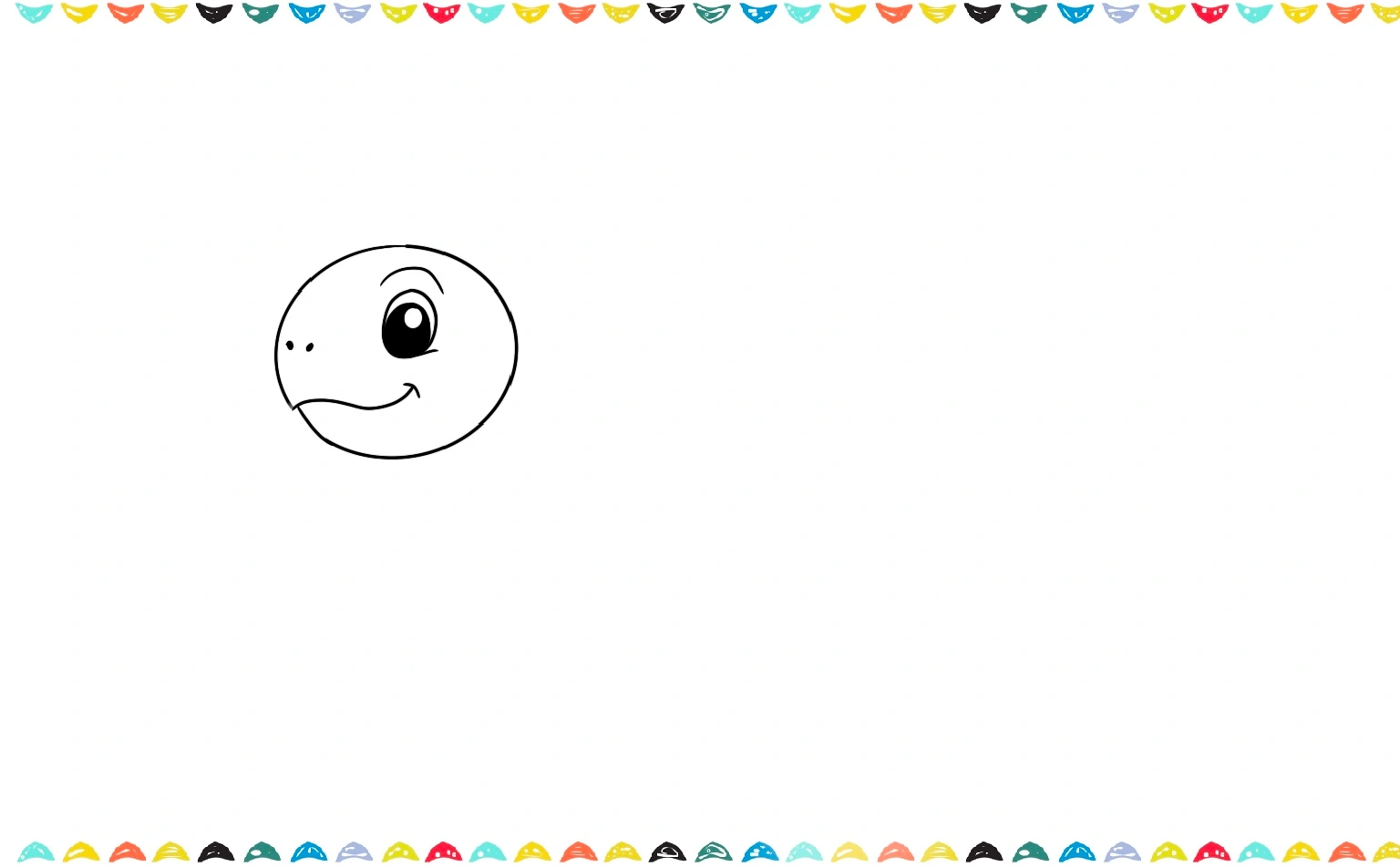 add the eyes to the turtle's face step 3 