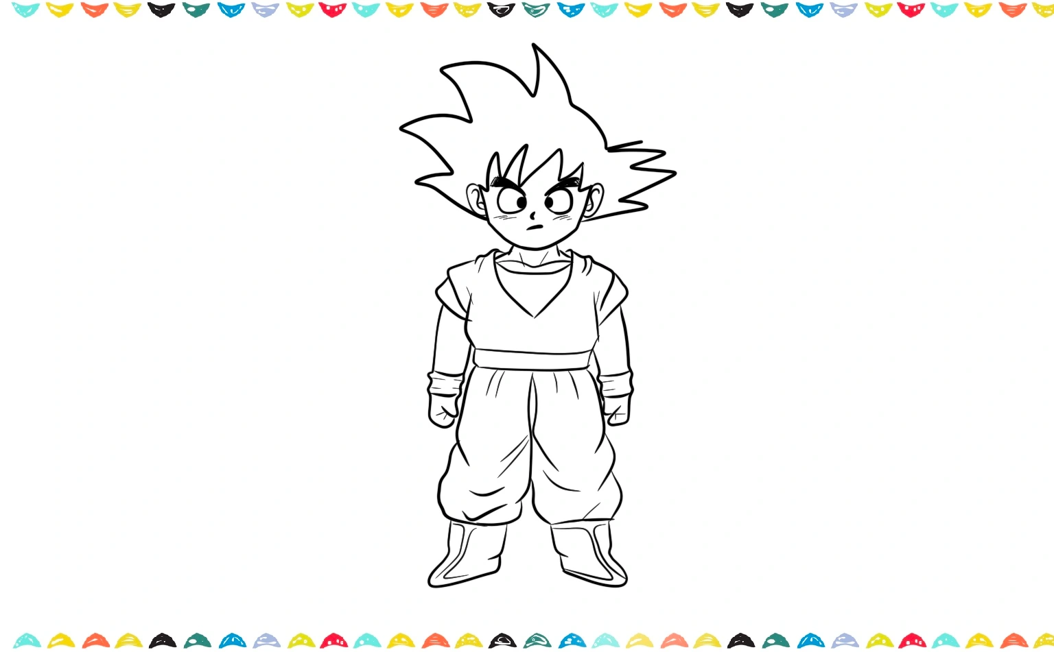Drawing Goku's iconic boots, including the thick tops, strong soles, and wrapped laces step 11