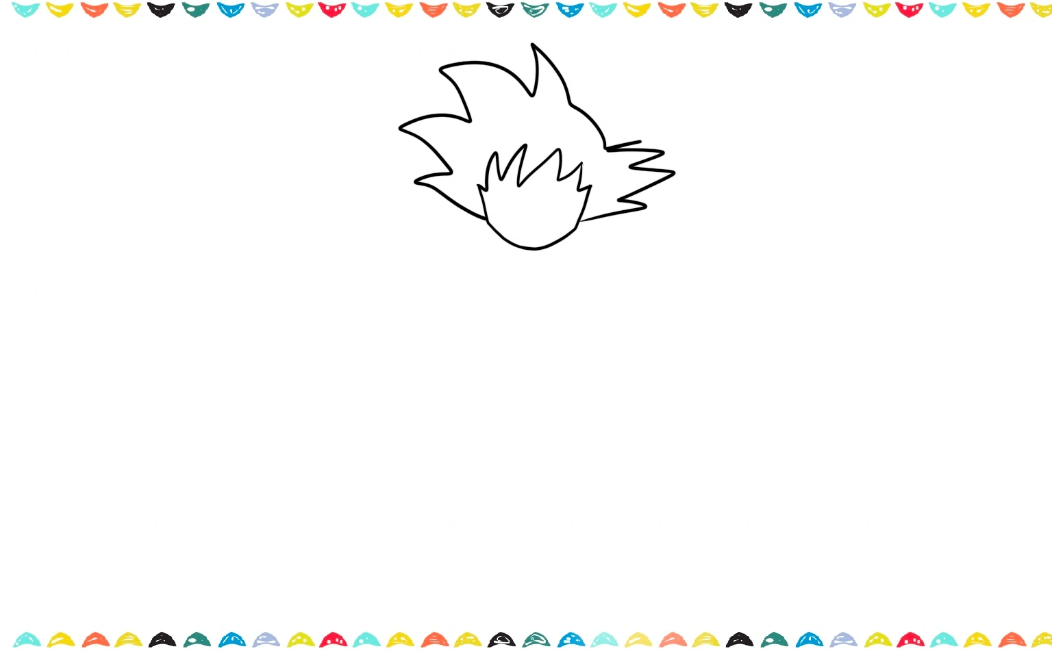 Adding the smaller, distinct spiky sections of hair to the front - How to Draw Dragon Ball Z Goku step 4