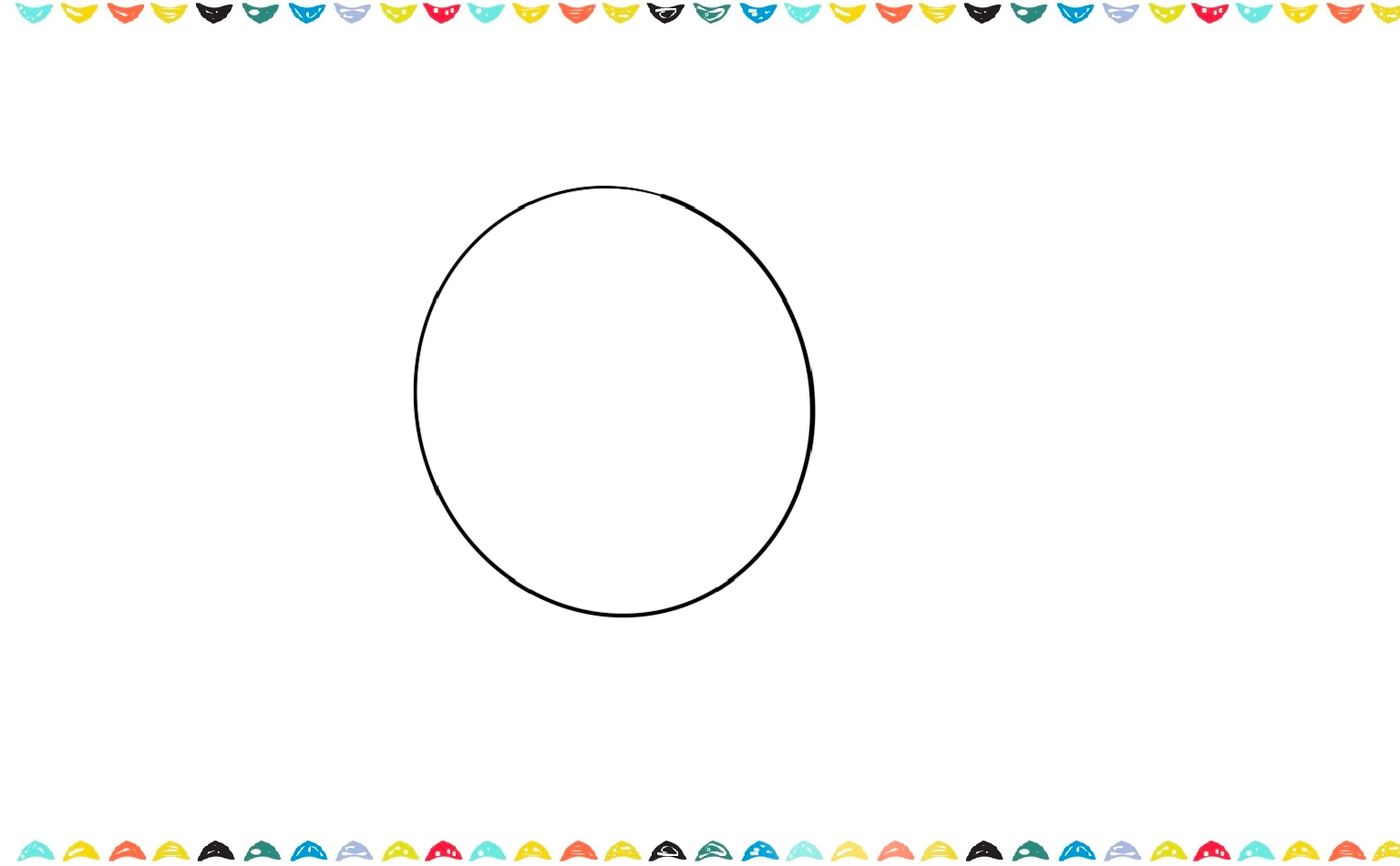 Sketch a wide, slightly flattened oval for Sonic's head shape step 1