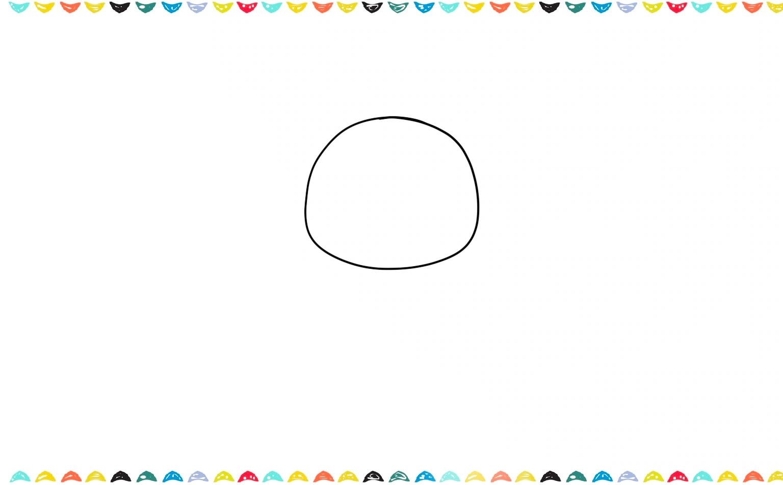 Sketch an oval for the head of stitch step 1