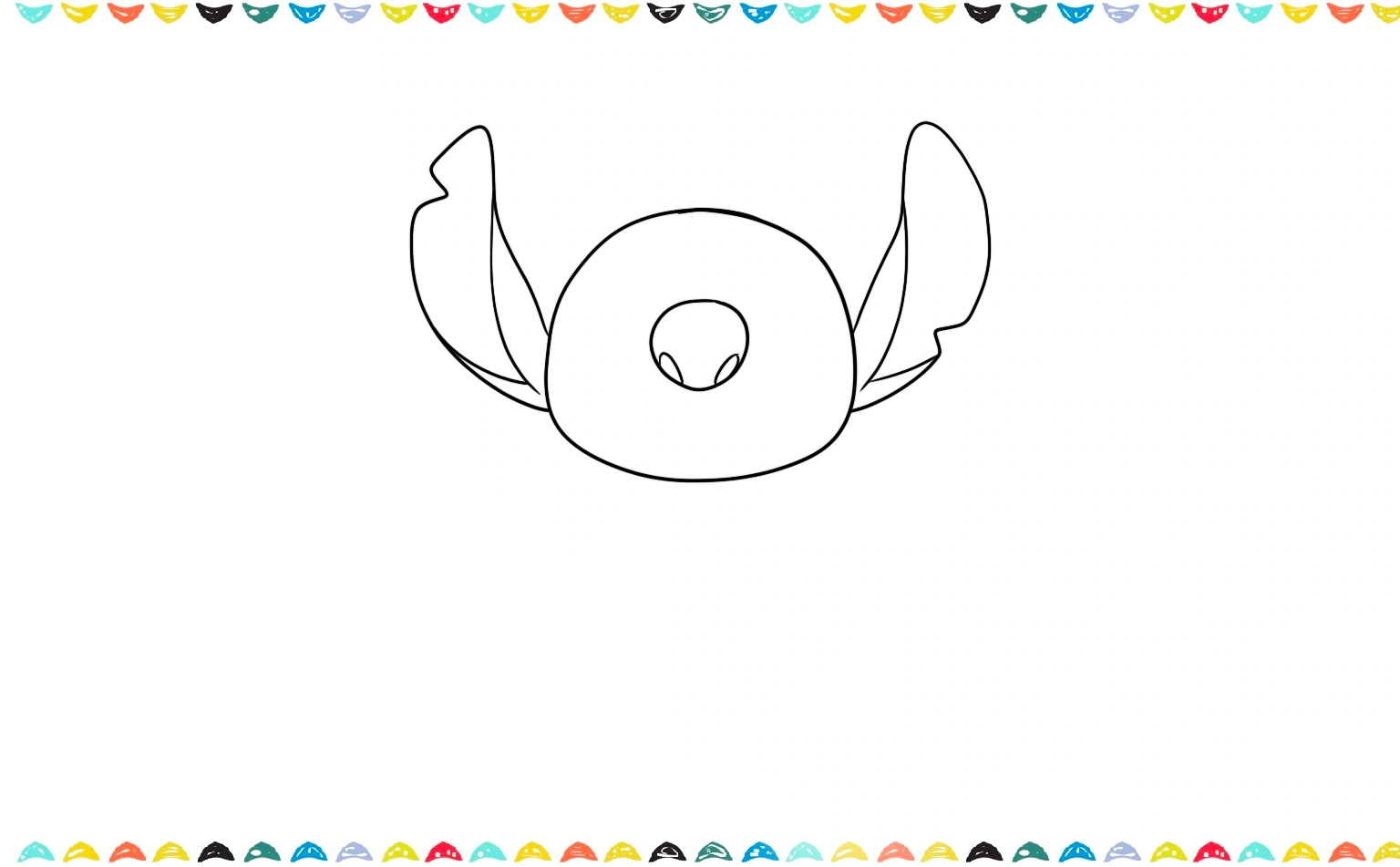 Draw the nose for the stitch step 4 