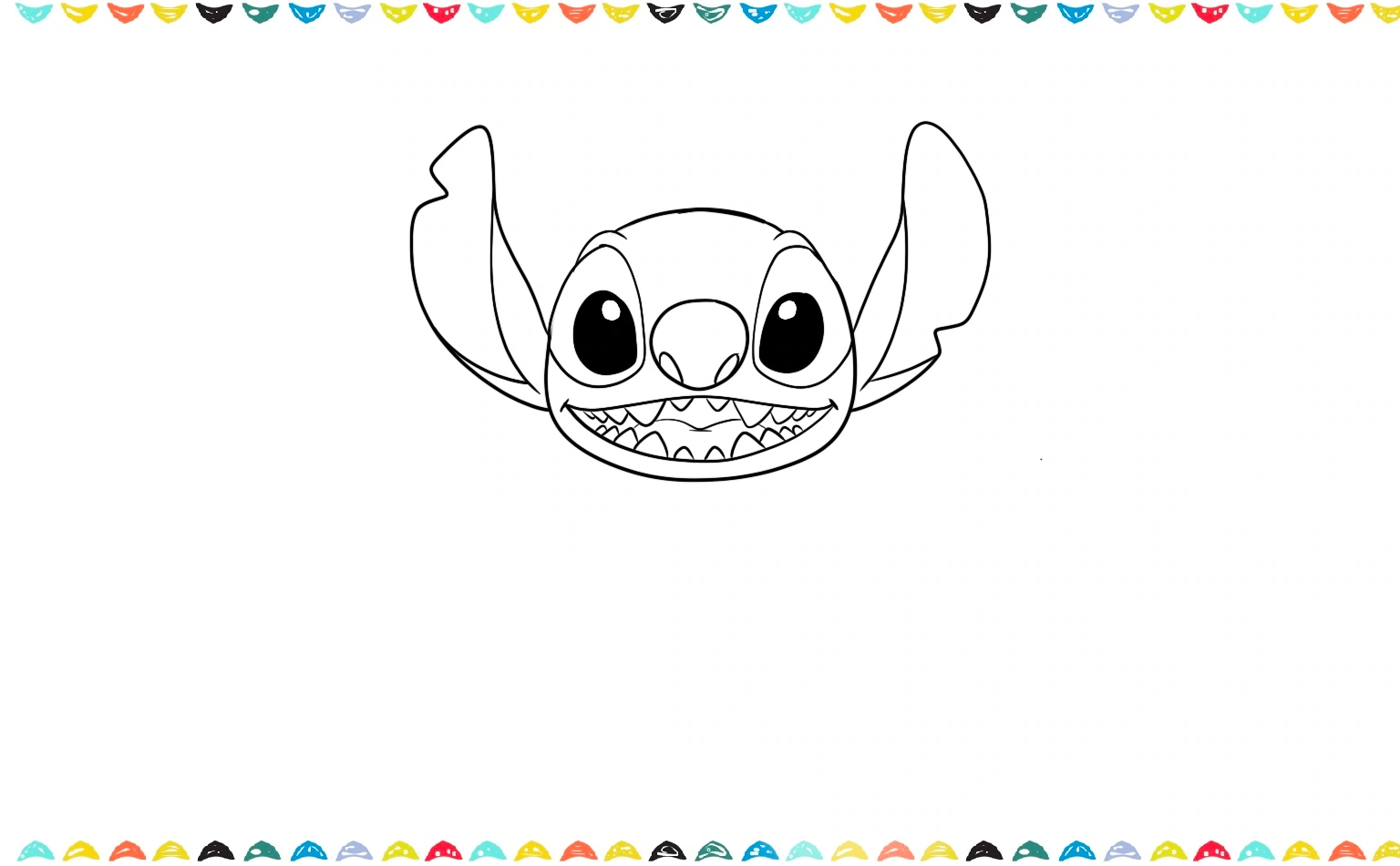 Sketch a wide smile to Stitch sketch step 7