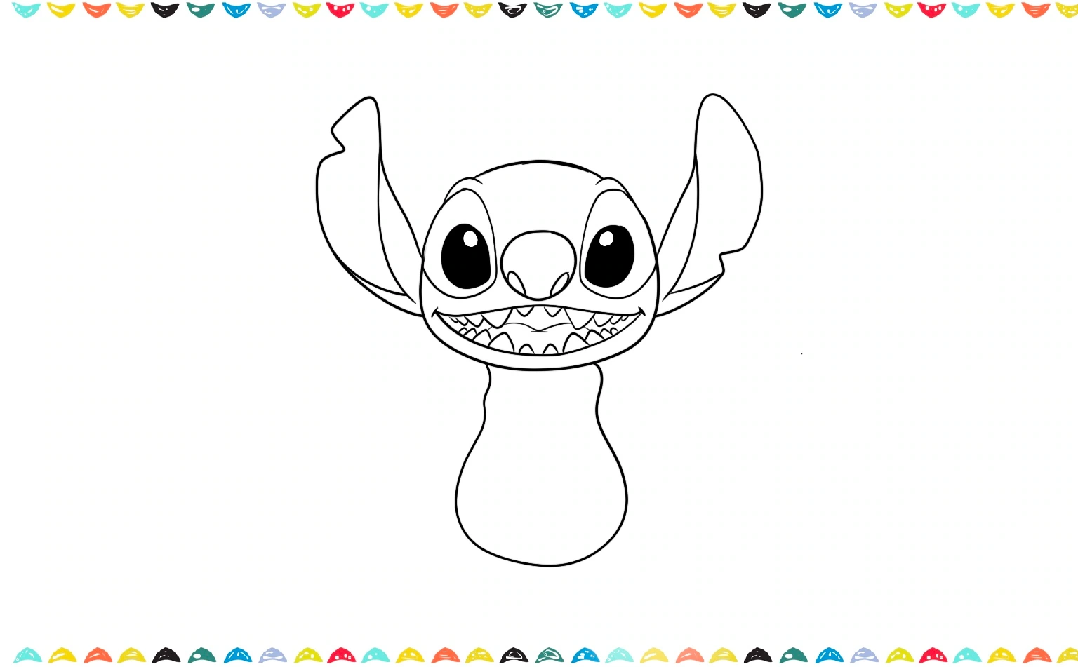 How to draw stitch step by step - Add the body step 8