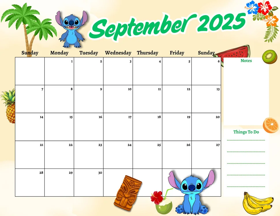 september 2025 calendar stitch theme design cover image