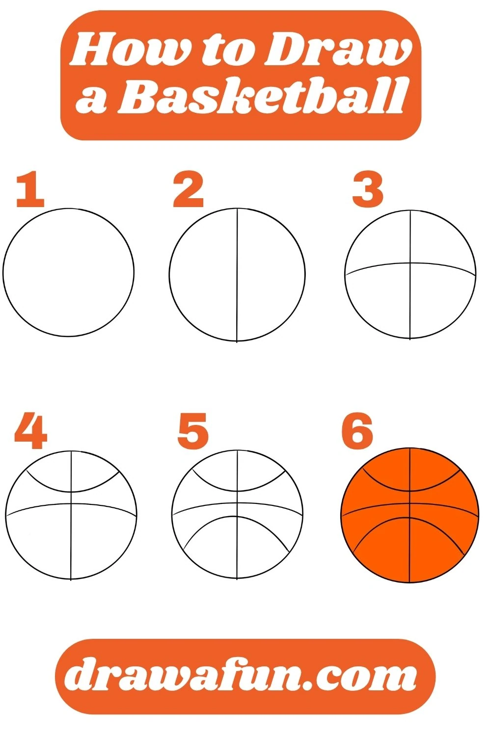 how to draw a basketball ball step by step instructions 