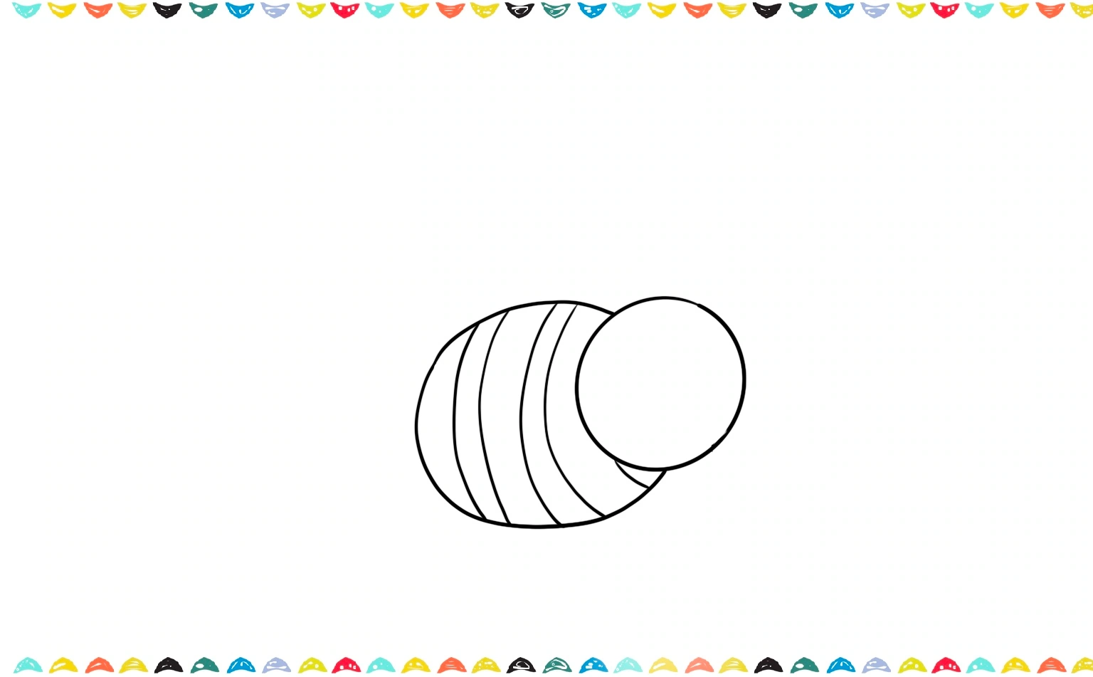 add curved stripes across the oval body of the bee sketch step 3