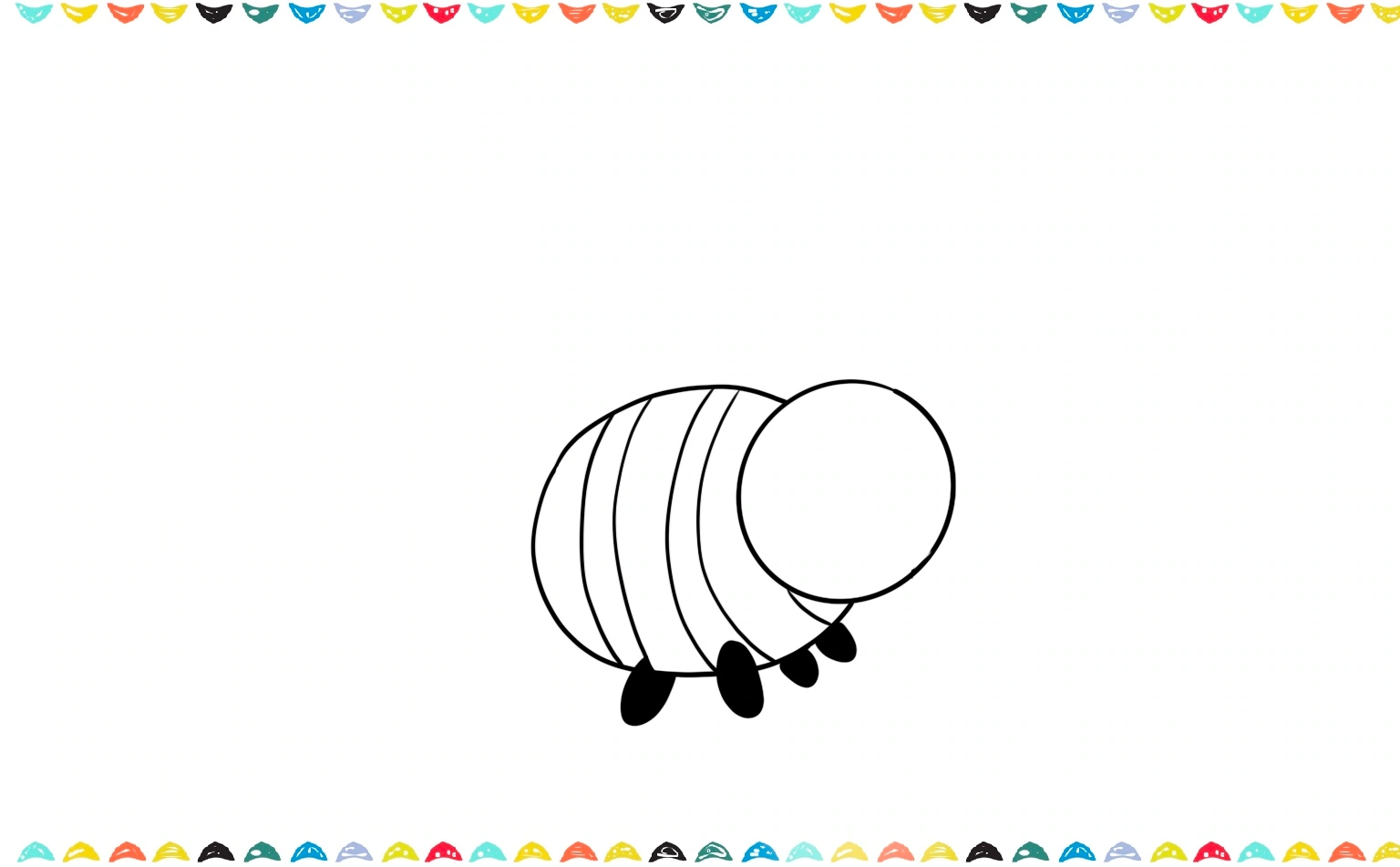 add four small oval-shaped legs under the body for the bee drawing step 4