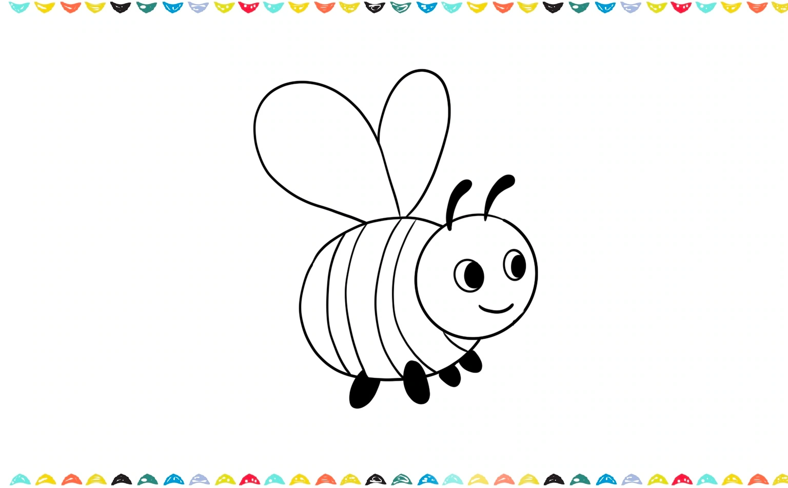 sketch the face and antennae of the bee drawing tutorial step 7