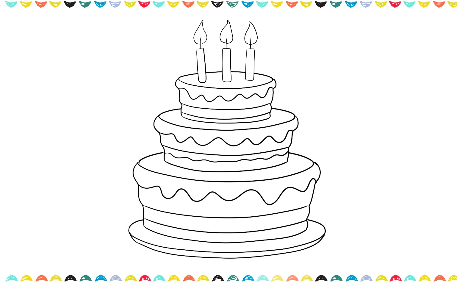 add a special wiggly flame on top of the candle for the cake sketch step 10