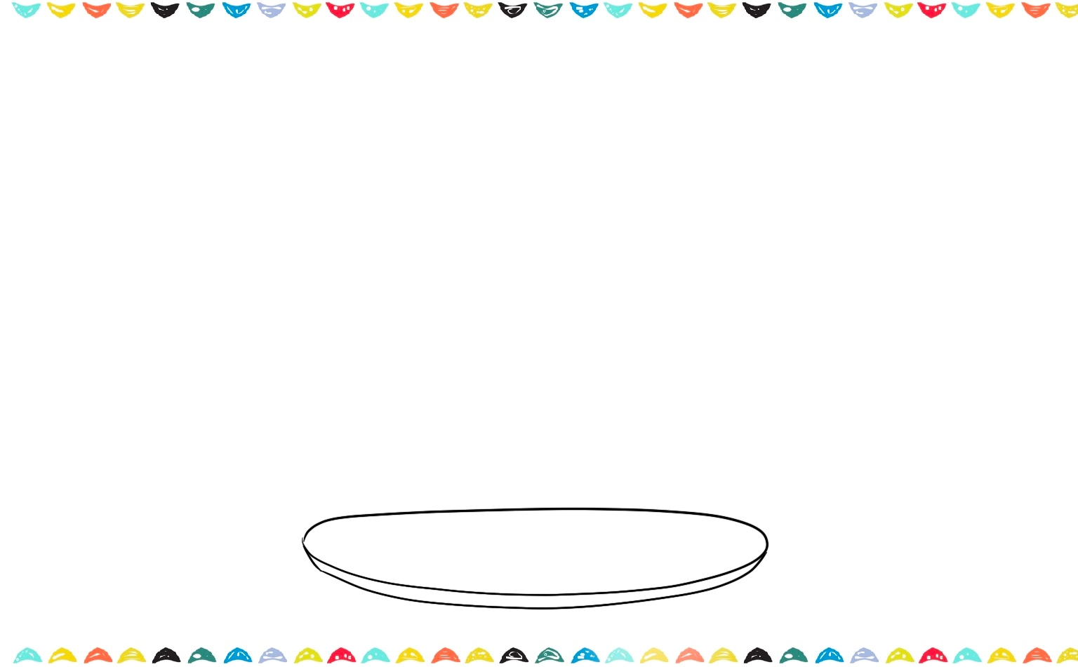 add edges to the plate of the cake drawing tutorial step 2