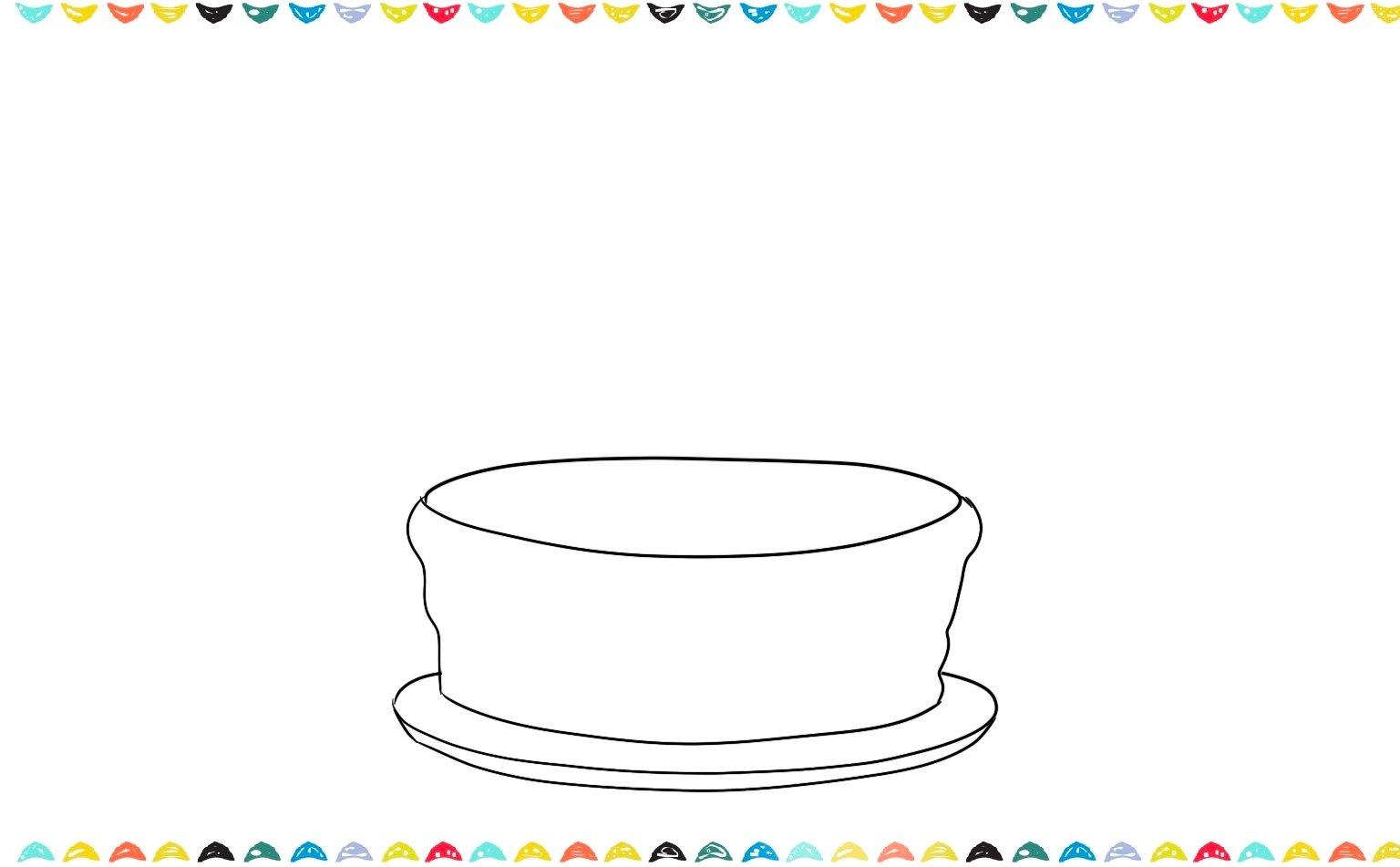 Sketch the bottom layer of the cake drawing step 3 