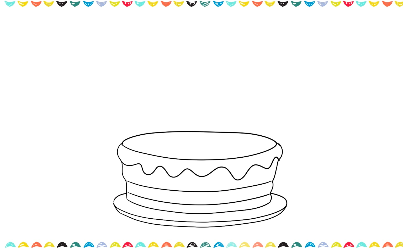 add wavy lines on top of the first layer of the cake sketch for icing step 4