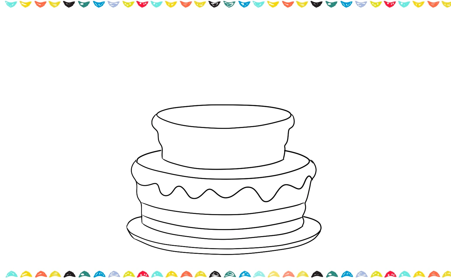 sketch the middle layer of the cake drawing step 5