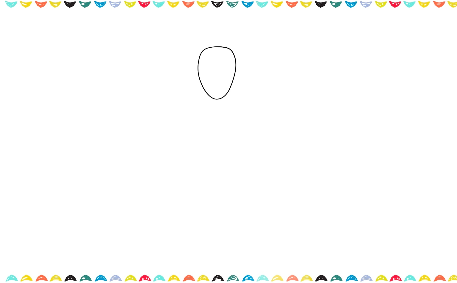 Draw an oval for the head of the cartoon dragon step 1 