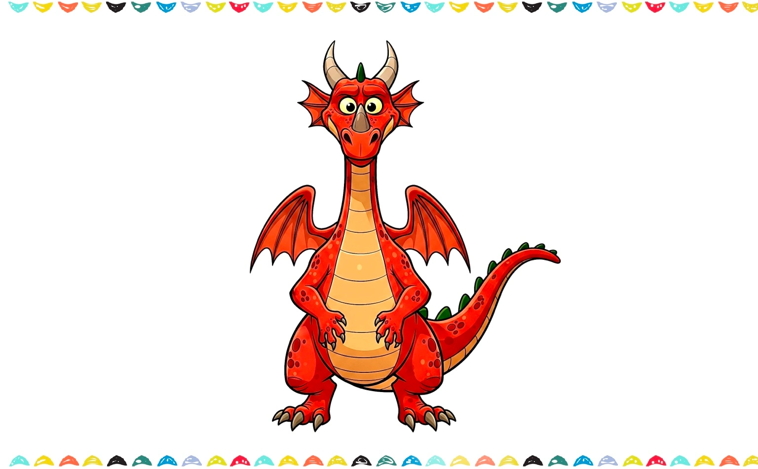 how to draw a cartoon dragon - finished colored drawing step 12