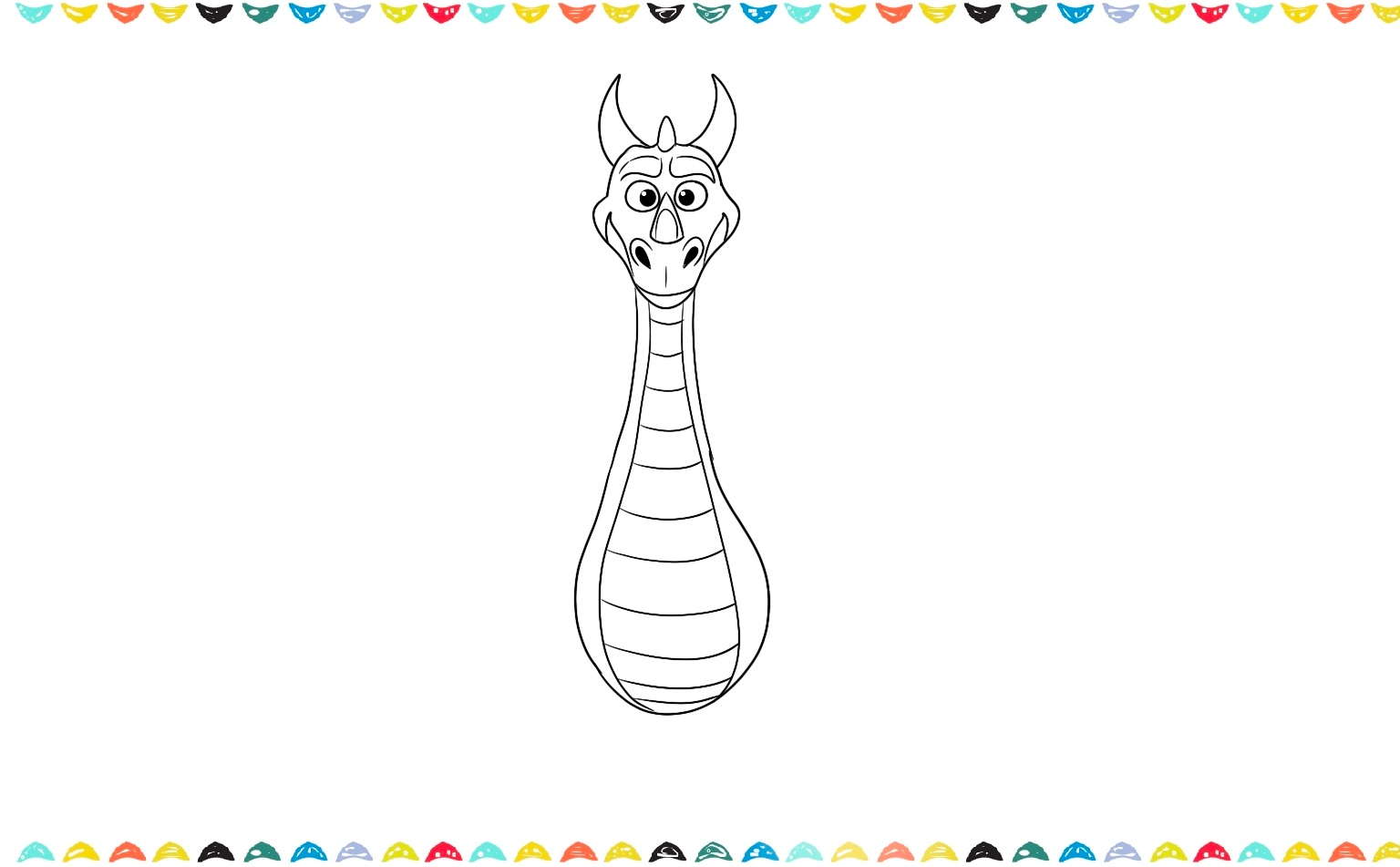 draw horizontal lines to the belly of the cartoon dragon represent scales step 6 
