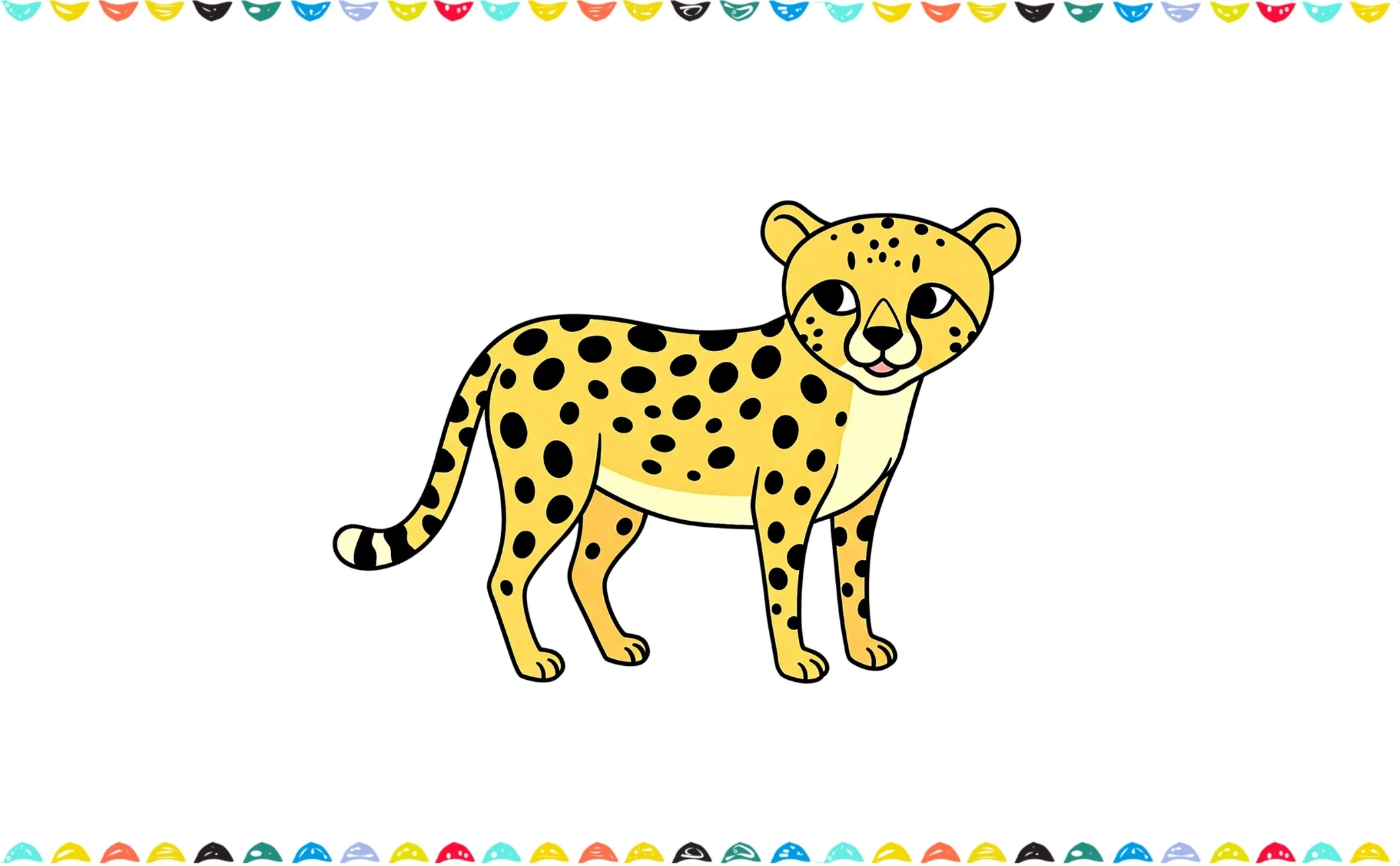 how to draw a cheetah - finished and colored drawing step 10 
