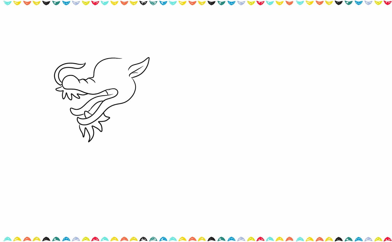 add whiskers and beard of chinese dragon sketch step 3