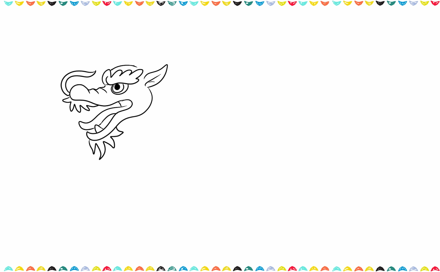 Add eyes and eyebrows to the dragon drawing step 4