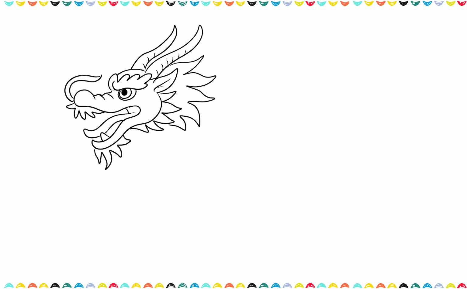 add the mane to the back of the dragon's head step 6