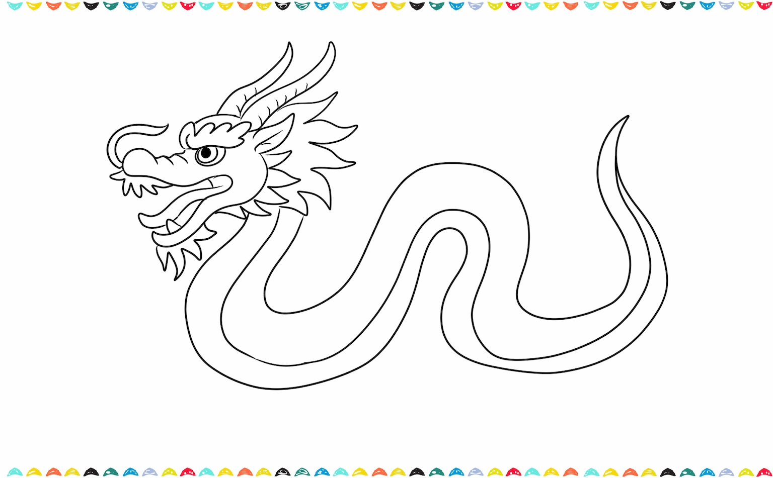 add the long body of the chinese dragon step 7