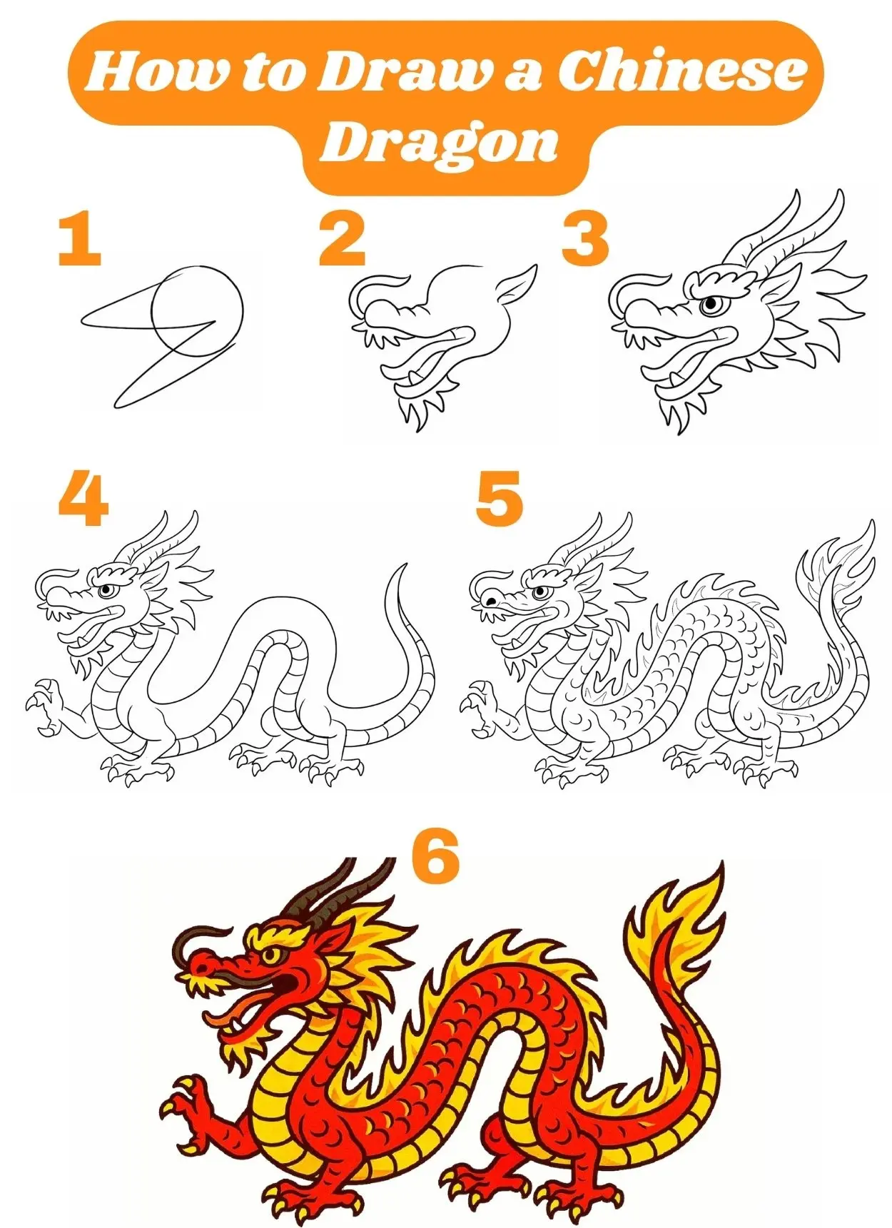 how to draw a chinese dragon step by step instructions