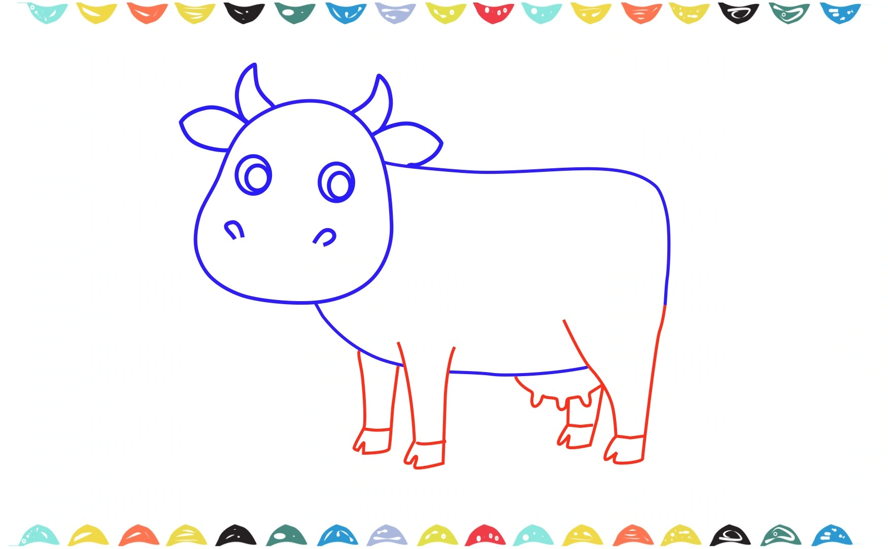 how to draw a cow easy - add hooves and udder step 6