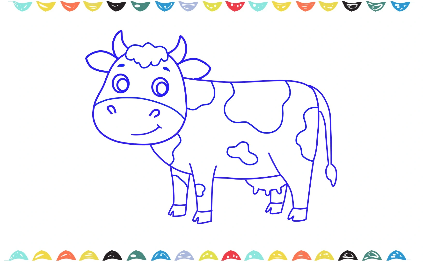 trace over all of your pencil lines and outline the cow sketch step 9 