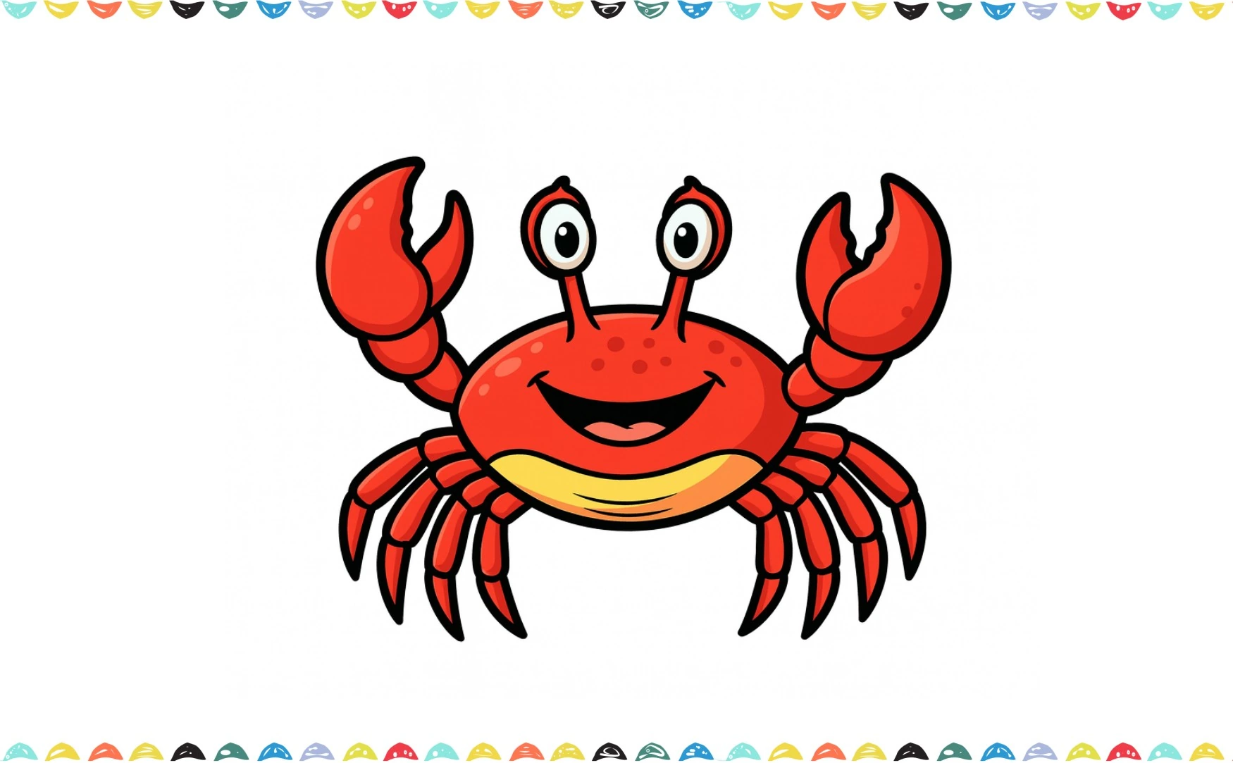 how to draw a crab - final image of a detailed, completed illustration of a crab from the side view step 11