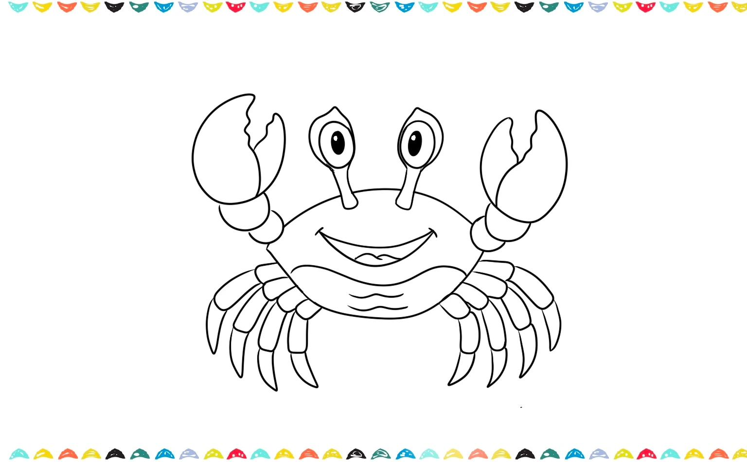 A side view of the crab drawing - add other legs step 10