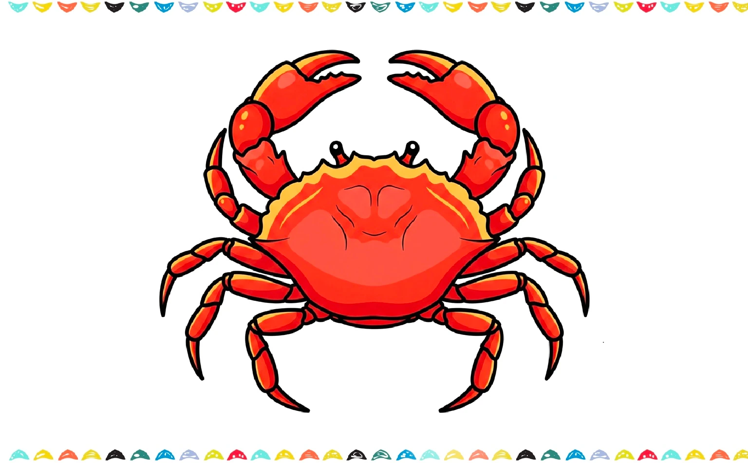 A guide on coloring the crab's shell, claws, and legs in the top view tutorial step 10